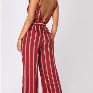 Burgundy full jumpsuit